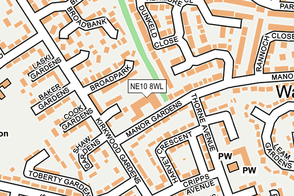 NE10 8WL map - OS OpenMap – Local (Ordnance Survey)