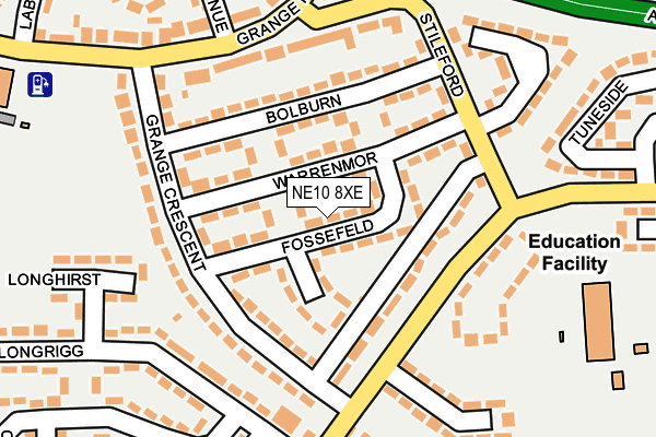NE10 8XE map - OS OpenMap – Local (Ordnance Survey)