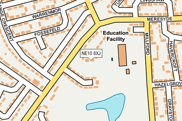 NE10 8XJ map - OS OpenMap – Local (Ordnance Survey)