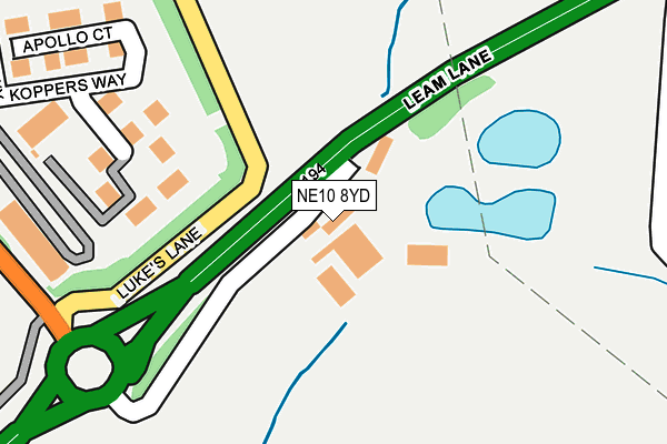 NE10 8YD map - OS OpenMap – Local (Ordnance Survey)