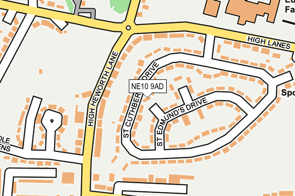 NE10 9AD map - OS OpenMap – Local (Ordnance Survey)