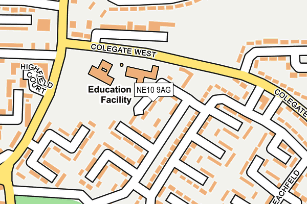 NE10 9AG map - OS OpenMap – Local (Ordnance Survey)