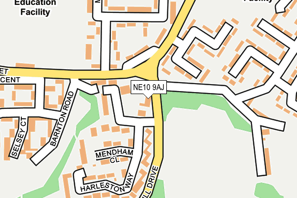 NE10 9AJ map - OS OpenMap – Local (Ordnance Survey)