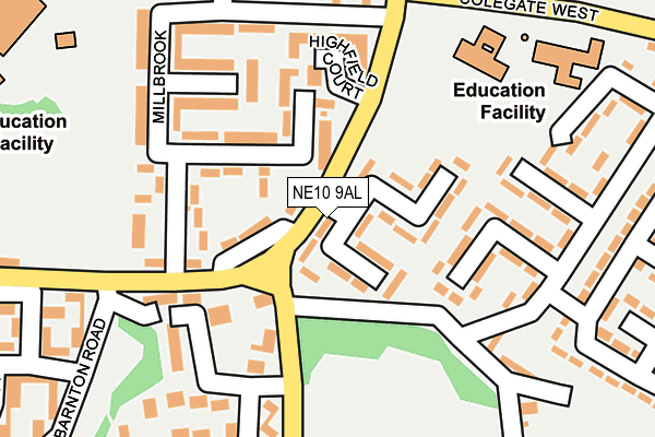 NE10 9AL map - OS OpenMap – Local (Ordnance Survey)