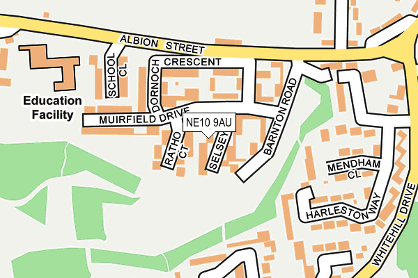 NE10 9AU map - OS OpenMap – Local (Ordnance Survey)