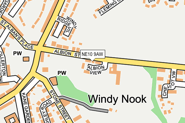 NE10 9AW map - OS OpenMap – Local (Ordnance Survey)