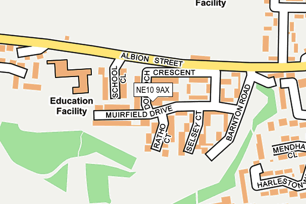 NE10 9AX map - OS OpenMap – Local (Ordnance Survey)