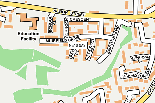 NE10 9AY map - OS OpenMap – Local (Ordnance Survey)