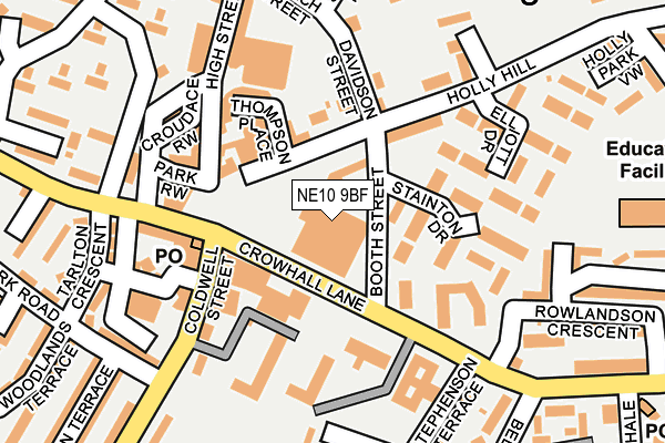 NE10 9BF map - OS OpenMap – Local (Ordnance Survey)