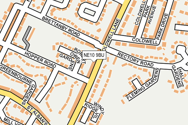 NE10 9BU map - OS OpenMap – Local (Ordnance Survey)