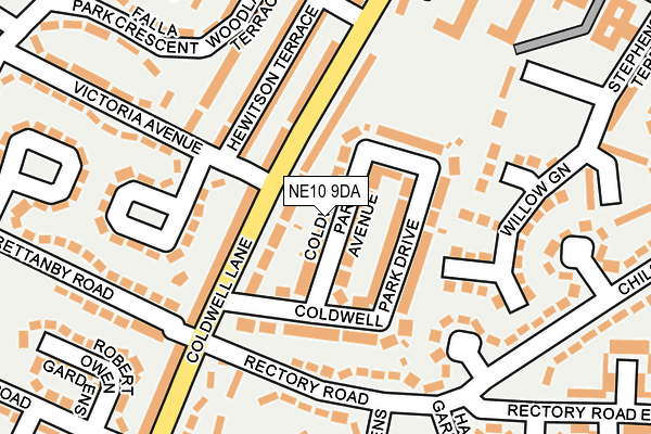 NE10 9DA map - OS OpenMap – Local (Ordnance Survey)