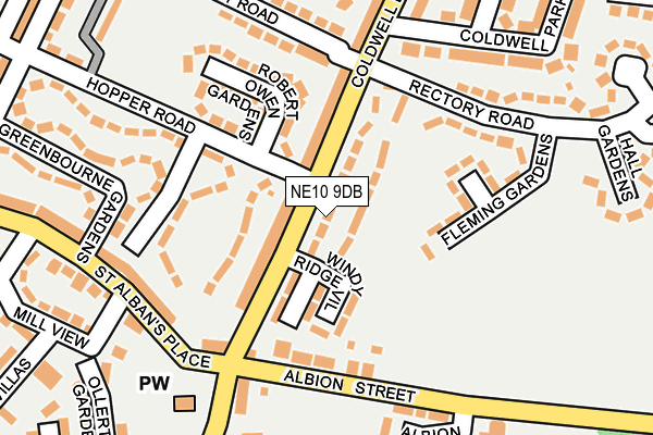 NE10 9DB map - OS OpenMap – Local (Ordnance Survey)