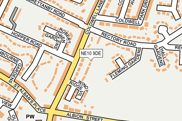 NE10 9DE map - OS OpenMap – Local (Ordnance Survey)