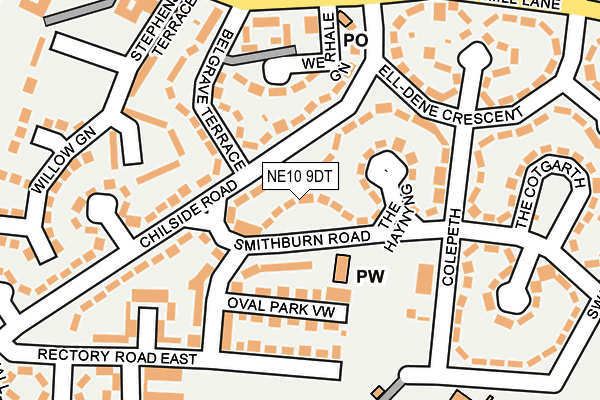 NE10 9DT map - OS OpenMap – Local (Ordnance Survey)