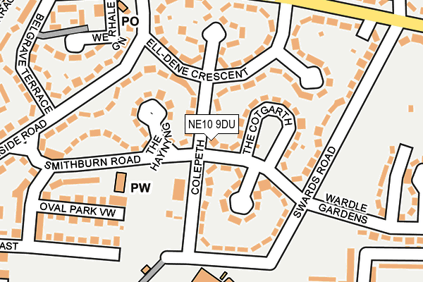 NE10 9DU map - OS OpenMap – Local (Ordnance Survey)