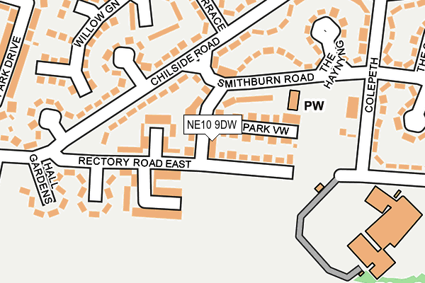NE10 9DW map - OS OpenMap – Local (Ordnance Survey)