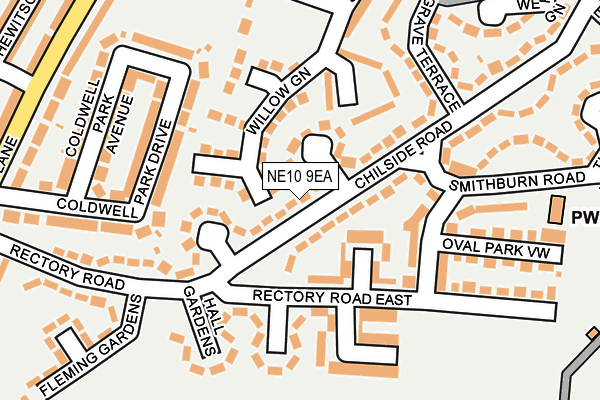 NE10 9EA map - OS OpenMap – Local (Ordnance Survey)
