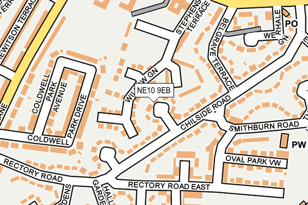 NE10 9EB map - OS OpenMap – Local (Ordnance Survey)