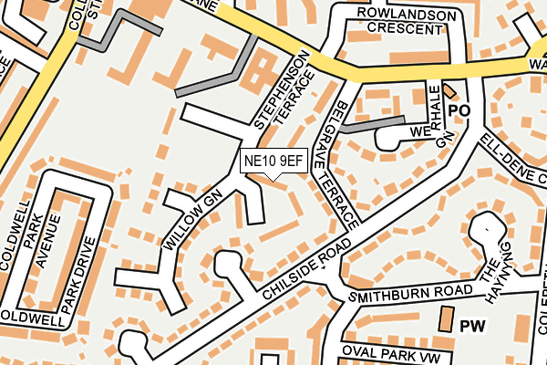 NE10 9EF map - OS OpenMap – Local (Ordnance Survey)