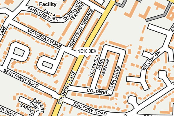 NE10 9EX map - OS OpenMap – Local (Ordnance Survey)