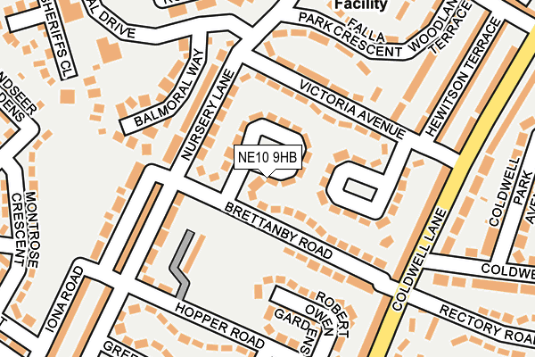 NE10 9HB map - OS OpenMap – Local (Ordnance Survey)
