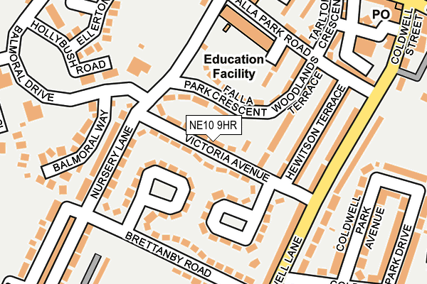 NE10 9HR map - OS OpenMap – Local (Ordnance Survey)
