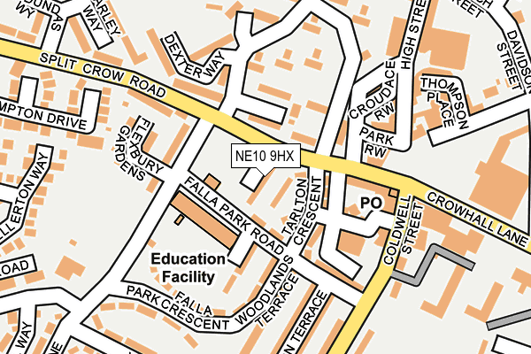 NE10 9HX map - OS OpenMap – Local (Ordnance Survey)