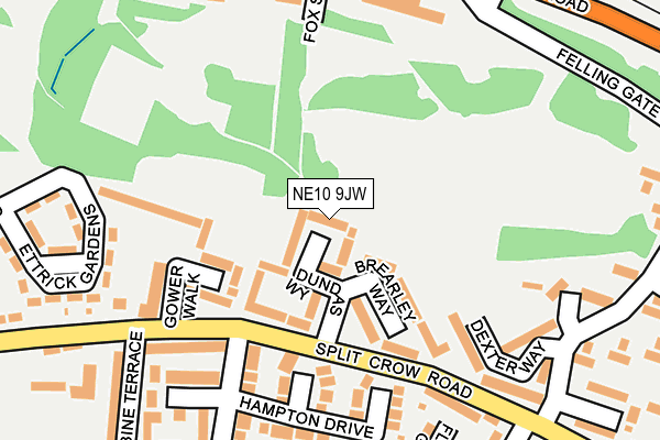 NE10 9JW map - OS OpenMap – Local (Ordnance Survey)