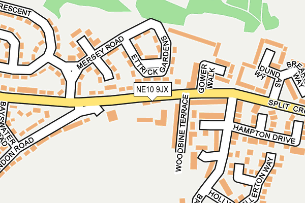 NE10 9JX map - OS OpenMap – Local (Ordnance Survey)
