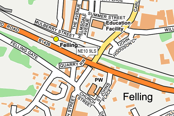 NE10 9LS map - OS OpenMap – Local (Ordnance Survey)