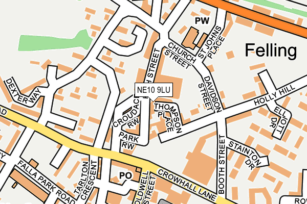 NE10 9LU map - OS OpenMap – Local (Ordnance Survey)