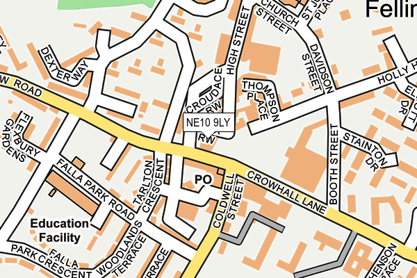 NE10 9LY map - OS OpenMap – Local (Ordnance Survey)