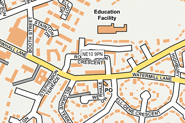 NE10 9PN map - OS OpenMap – Local (Ordnance Survey)