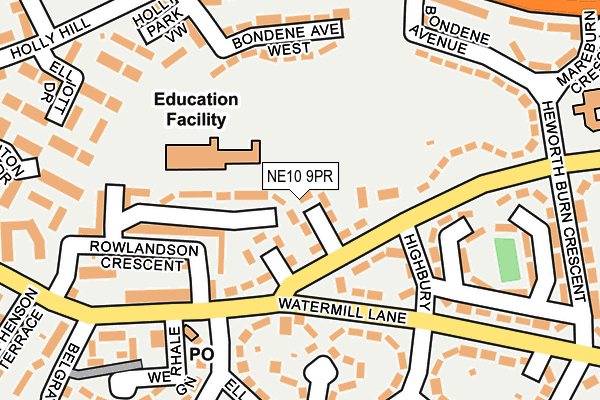 NE10 9PR map - OS OpenMap – Local (Ordnance Survey)