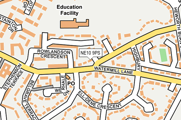 NE10 9PS map - OS OpenMap – Local (Ordnance Survey)