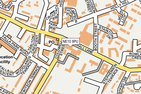 NE10 9PU map - OS OpenMap – Local (Ordnance Survey)