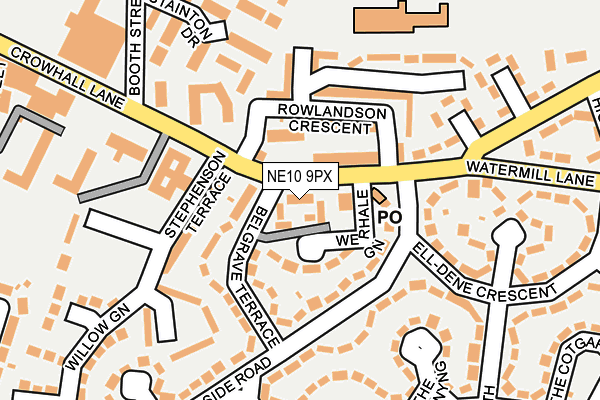 NE10 9PX map - OS OpenMap – Local (Ordnance Survey)