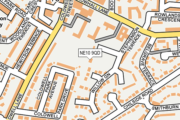 NE10 9QD map - OS OpenMap – Local (Ordnance Survey)
