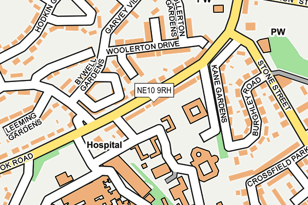 NE10 9RH map - OS OpenMap – Local (Ordnance Survey)