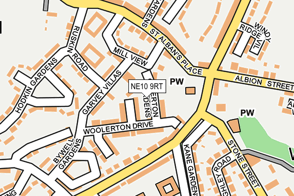 NE10 9RT map - OS OpenMap – Local (Ordnance Survey)