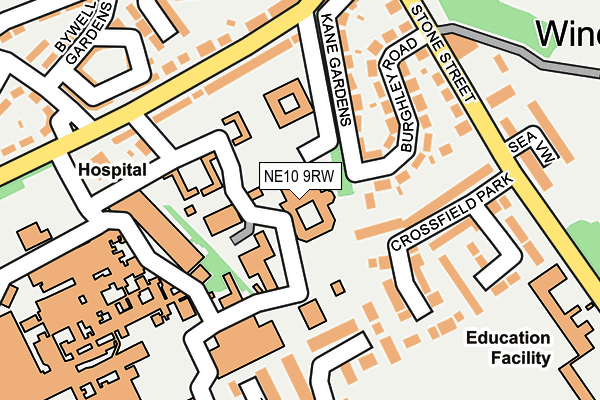NE10 9RW map - OS OpenMap – Local (Ordnance Survey)