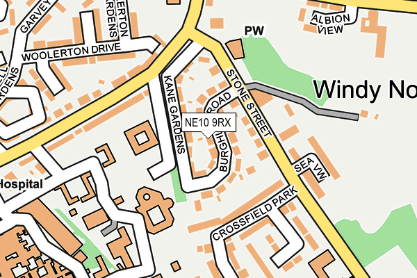 NE10 9RX map - OS OpenMap – Local (Ordnance Survey)