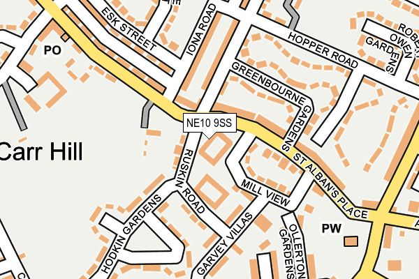 NE10 9SS map - OS OpenMap – Local (Ordnance Survey)