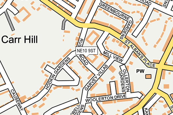 NE10 9ST map - OS OpenMap – Local (Ordnance Survey)