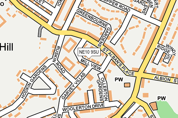 NE10 9SU map - OS OpenMap – Local (Ordnance Survey)