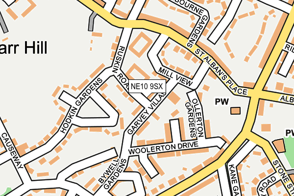 NE10 9SX map - OS OpenMap – Local (Ordnance Survey)