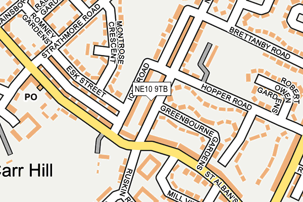 NE10 9TB map - OS OpenMap – Local (Ordnance Survey)