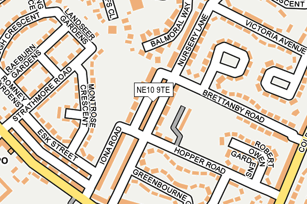 NE10 9TE map - OS OpenMap – Local (Ordnance Survey)