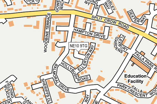 NE10 9TG map - OS OpenMap – Local (Ordnance Survey)