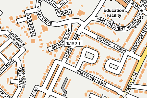 NE10 9TH map - OS OpenMap – Local (Ordnance Survey)